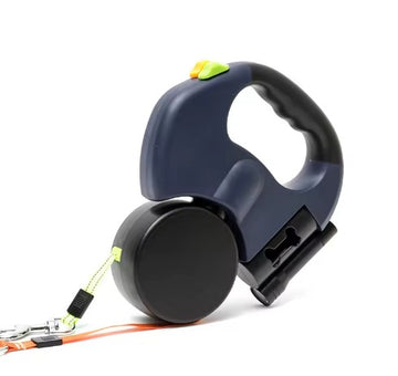 Petello™ Dual-Head Retractable Leash – Flashlight + Poop Bag Combo!